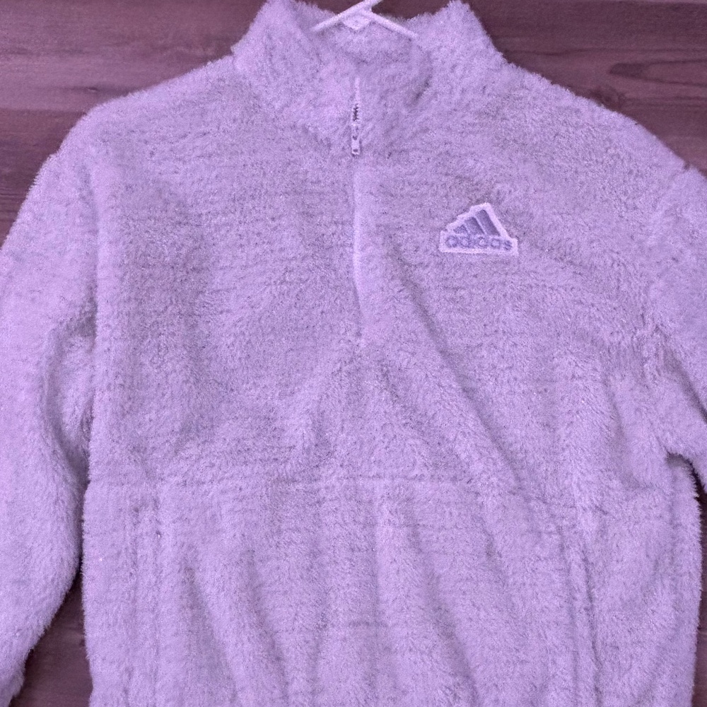 turtle neck addidas fuzzy quarter zip